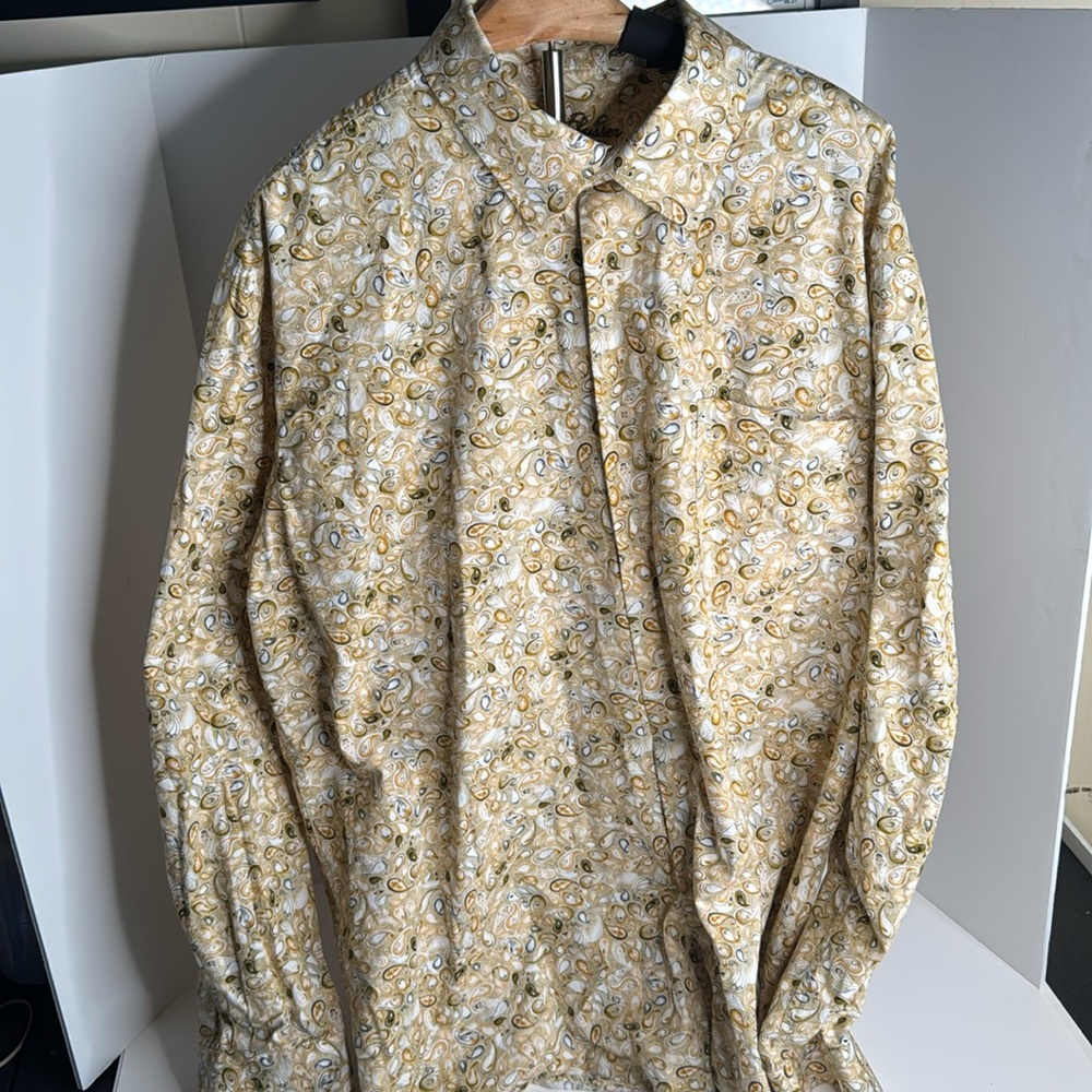Alan Flusser Shirt Mens XL Long Sleeve Button Up Paisley 100% Cotton